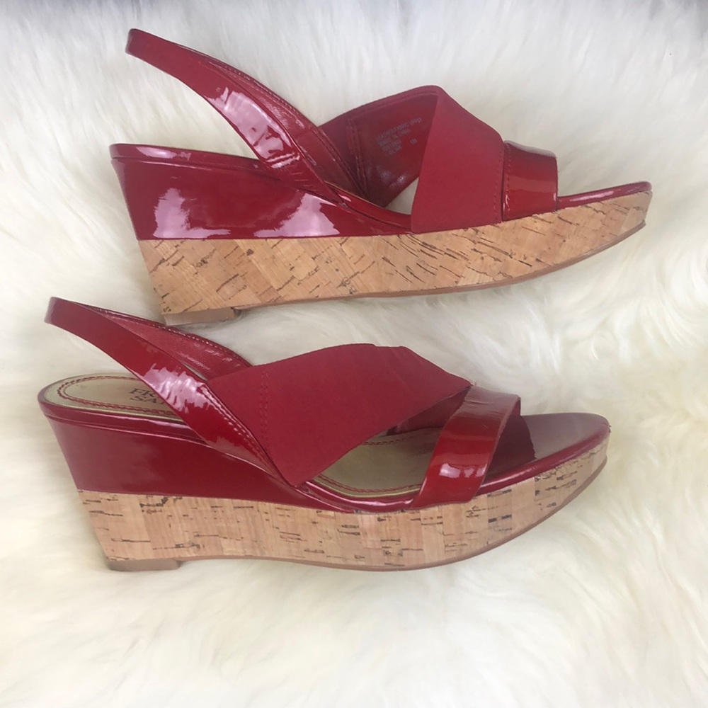 Franco Sarto Red Wedge Heels
